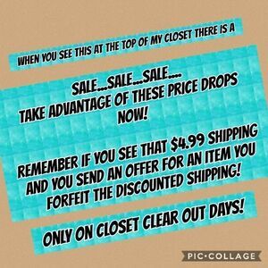SALE Promo Closet Clear Out Discounts Price Drop
